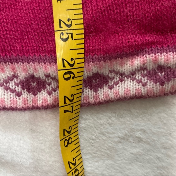 Alpaca Connection Pink Llama Fair Isle  Full Zip Cardigan Sweater M Alpaca Wool - Picture 10 of 11